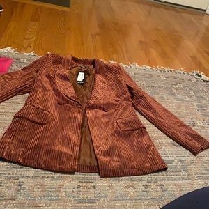 Brown velvet blazer with tags